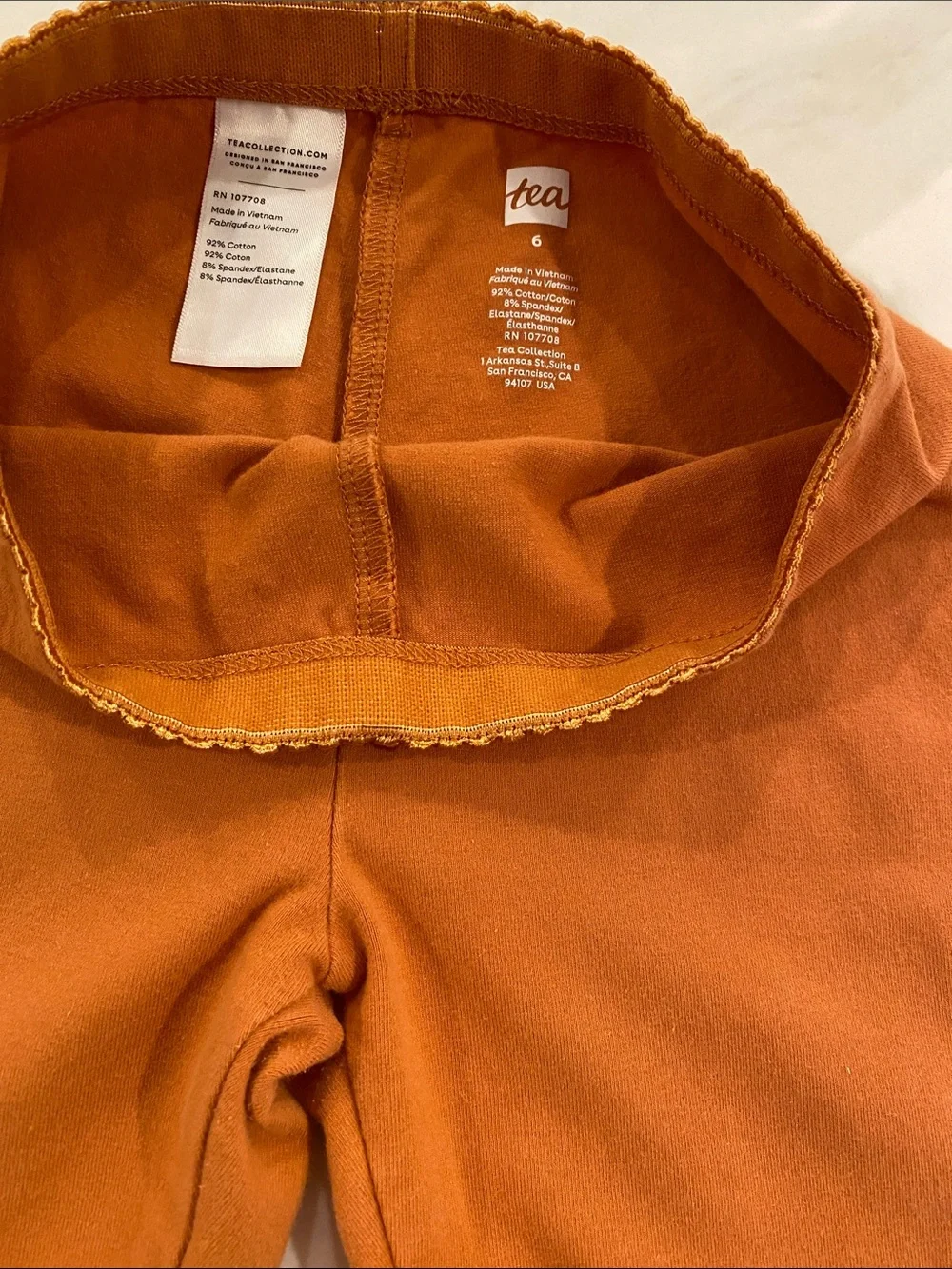 The Tea Collection Solid Leggings size 6 blue and a pumpkin color
